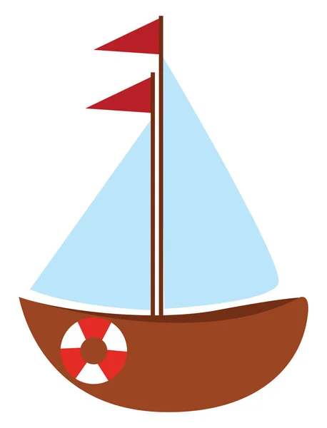 Küçük Gemi Oyuncağı Illüstrasyon Beyaz Arkaplanda Vektör — Stok Vektör