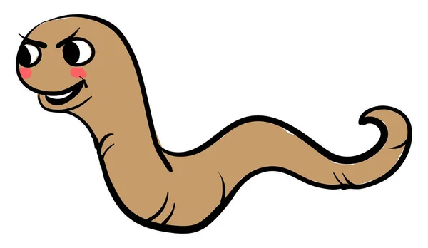 Angry Worm Illustration Vector White Background — Stock Vector
