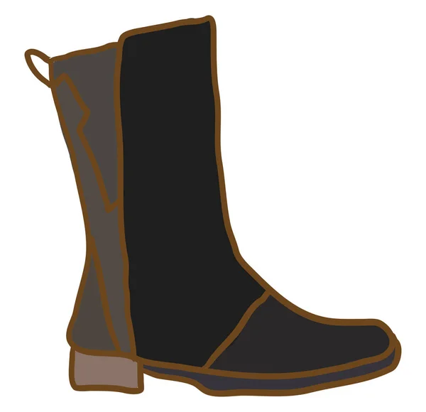 Black Boot Illustration Vector White Background — Stock Vector