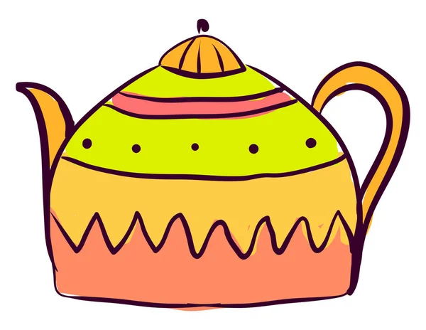 色彩斑斓的茶壶 白色背景上的矢量 — 图库矢量图片