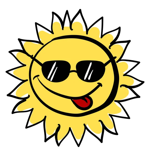 Ήλιος Γυαλιά Εικονογράφηση Διάνυσμα Λευκό Φόντο — Διανυσματικό Αρχείο