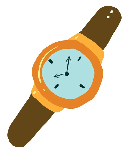 Reloj Marrón Ilustración Vector Sobre Fondo Blanco — Vector de stock