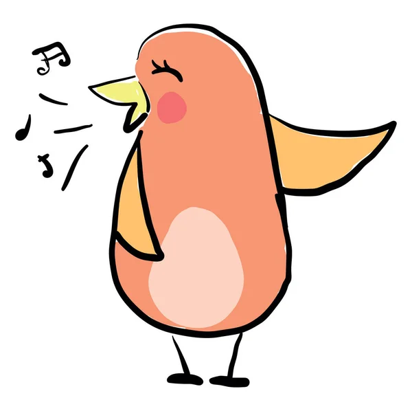 Śpiewający Ptak Ilustracja Wektor Białym Tle — Wektor stockowy