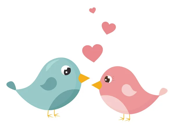Aves Amor Ilustração Vetor Sobre Fundo Branco — Vetor de Stock