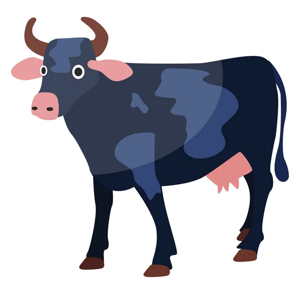 Vaca Azul Ilustración Vector Sobre Fondo Blanco — Vector de stock