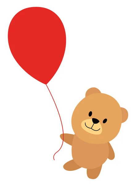 Urso Com Balão Ilustração Vetor Sobre Fundo Branco — Vetor de Stock