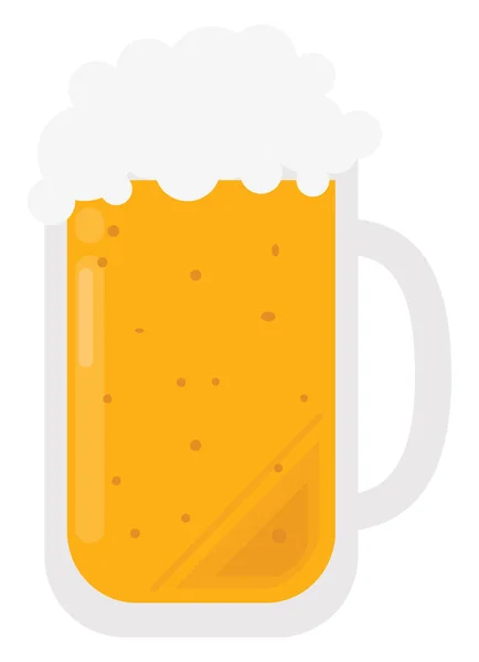 Beer Glass Illustration Vector White Background — Stock Vector