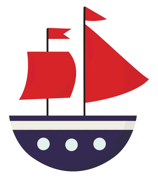 Фиолетовая Лодка Иллюстрация Вектор Белом Фоне — стоковый вектор