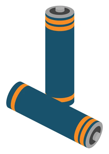 Paar Batterijen Illustratie Vector Witte Achtergrond — Stockvector