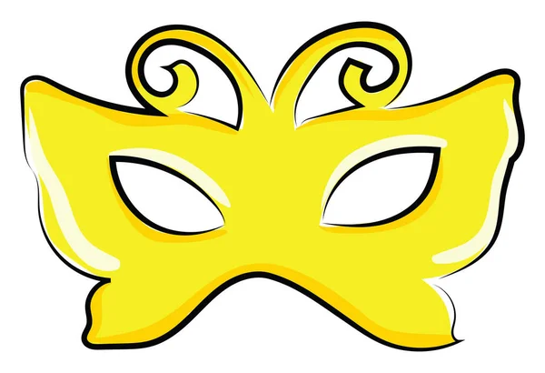 Yellow Butterfly Mask Illustration Vector White Background — Stock Vector