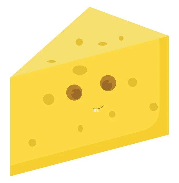 Stück Käse Illustration Vektor Auf Weißem Hintergrund — Stockvektor