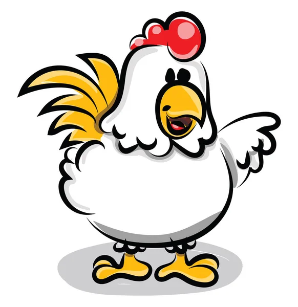 White Chicken Illustration Vector White Background — Stock Vector