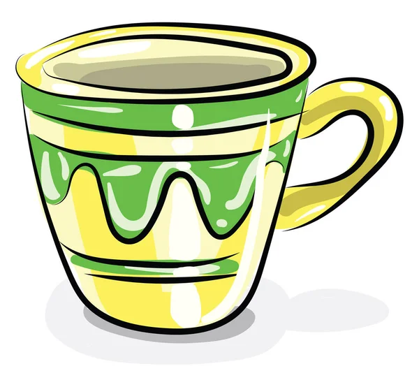 Жовта Чашка Чаю Ілюстрація Вектор Білому Тлі — стоковий вектор