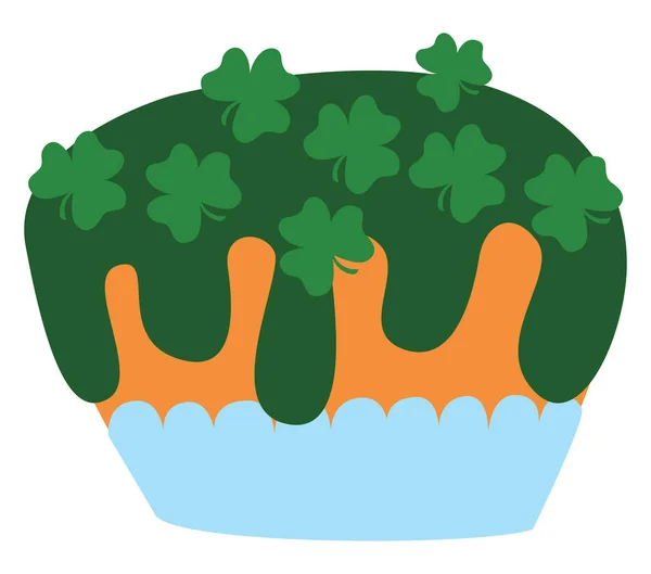 Cupcake Verde Illustrazione Vettore Sfondo Bianco — Vettoriale Stock