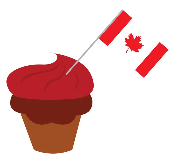 Cupcake Canadien Illustration Vecteur Sur Fond Blanc — Image vectorielle