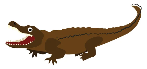 Crocodile Brun Illustration Vecteur Sur Fond Blanc — Image vectorielle