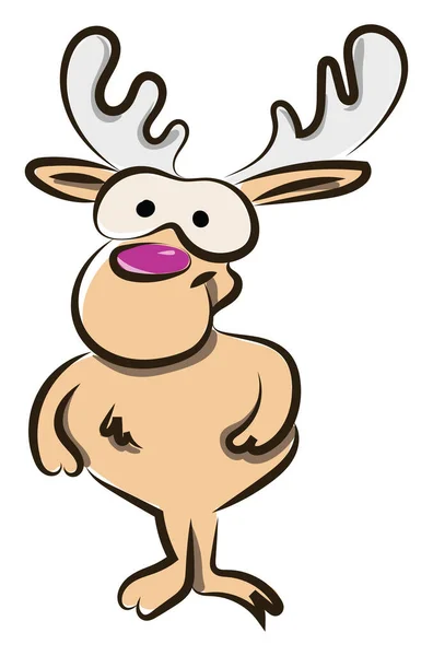 戴眼镜 白色背景上的矢量的鹿 — 图库矢量图片