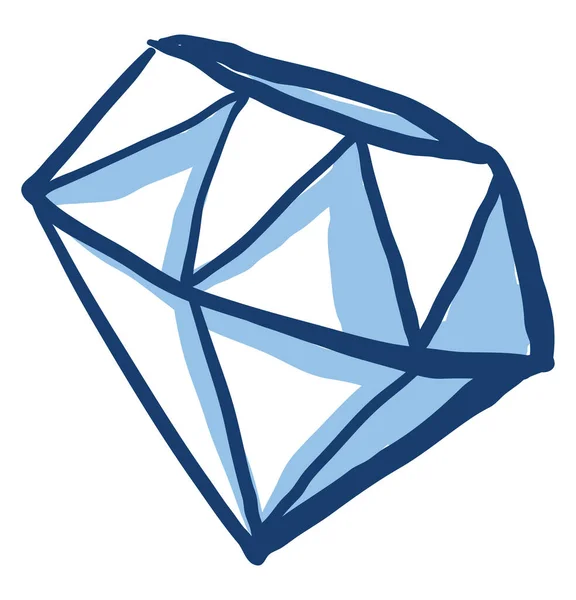 Diamante Azul Ilustración Vector Sobre Fondo Blanco — Vector de stock