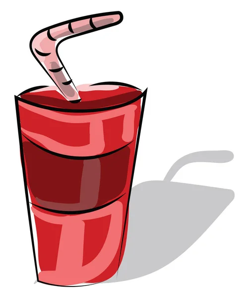 Rote Tasse Mit Getränk Illustration Vektor Auf Weißem Hintergrund — Stockvektor
