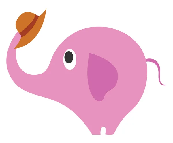 Pink Elephant Illustration Vector White Background — Stock Vector