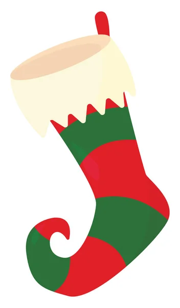 Elf Stocking Illustration Vector White Background — Stock Vector