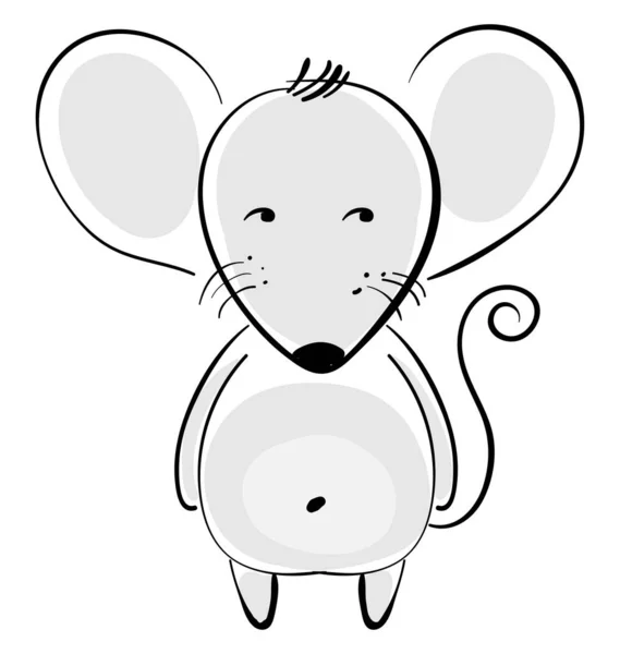 太ったマウス イラスト 白い背景のベクトル — ストックベクタ
