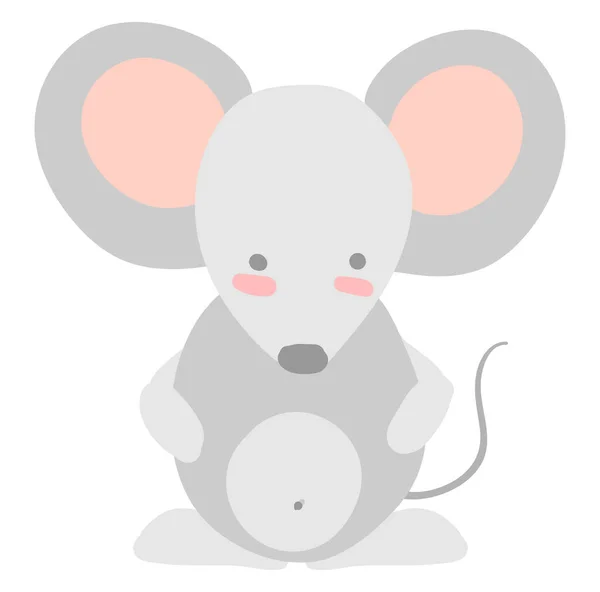 Platte Muis Illustratie Vector Witte Achtergrond — Stockvector