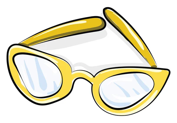 Sárga Szemüveg Illusztráció Vektor Fehér Háttér — Stock Vector