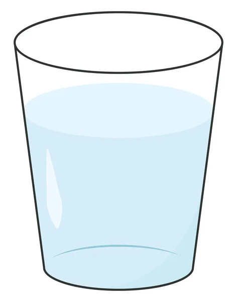 Glass Water Illustration Vector White Background — Stock Vector