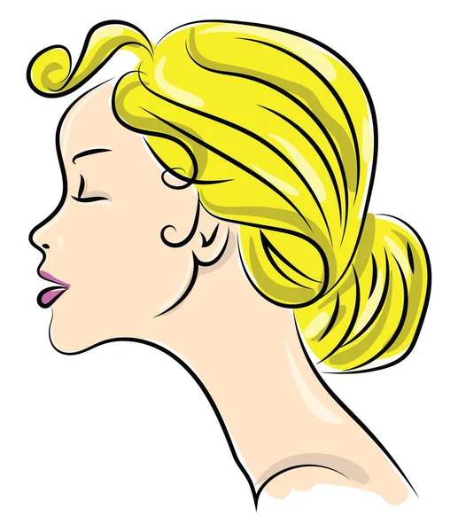 Fille Aux Cheveux Jaunes Illustration Vecteur Sur Fond Blanc — Image vectorielle