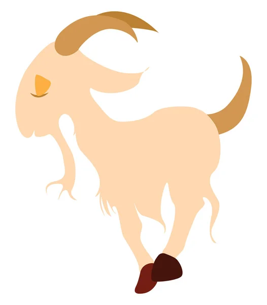 Wild Goat Illustration Vector White Background — Stock Vector
