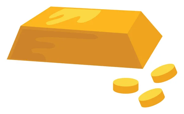 Barra Ouro Ilustração Vetor Sobre Fundo Branco — Vetor de Stock