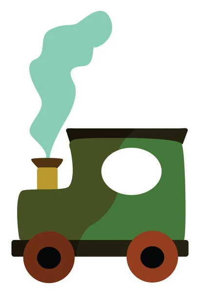 Locomotiva Verde Ilustração Vetor Sobre Fundo Branco — Vetor de Stock