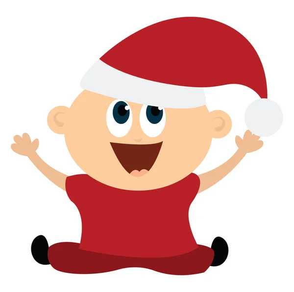 Baby Santa Illustratie Vector Witte Achtergrond — Stockvector