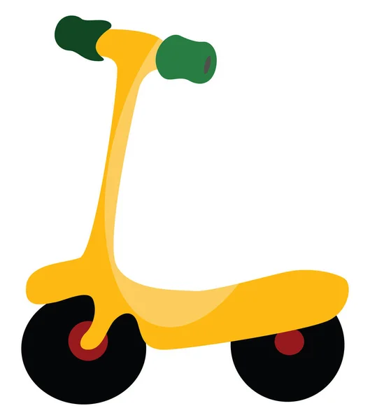 Yellow Scooter Illustration Vector White Background — Stock Vector