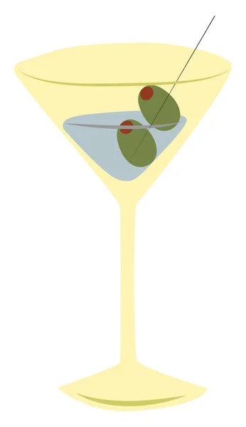 Torr Martini Illustration Vektor Vit Bakgrund — Stock vektor