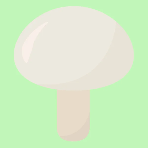 Champignon Blanc Illustration Vecteur Sur Fond Blanc — Image vectorielle