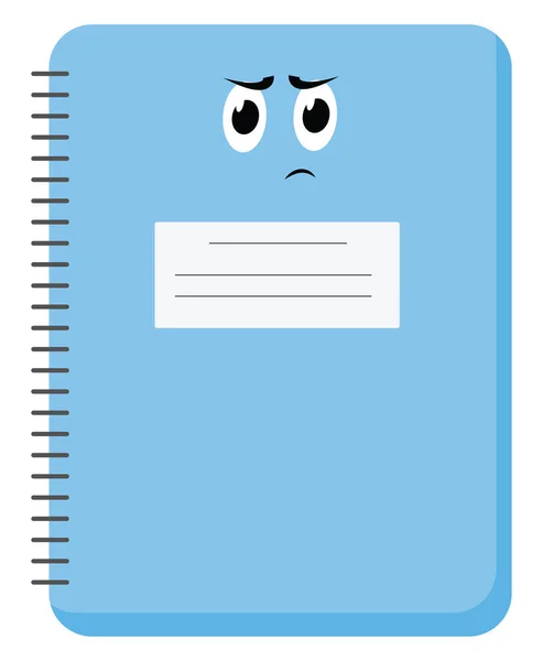 Cuaderno Azul Ilustración Vector Sobre Fondo Blanco — Vector de stock