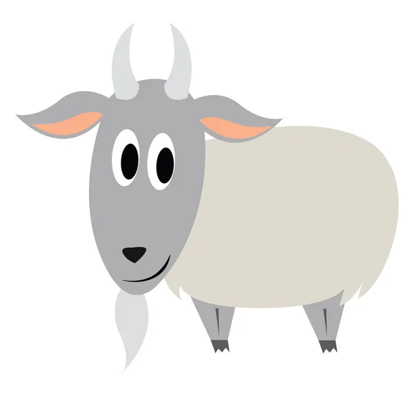 Old Goat Illustration Vector White Background — Stock Vector