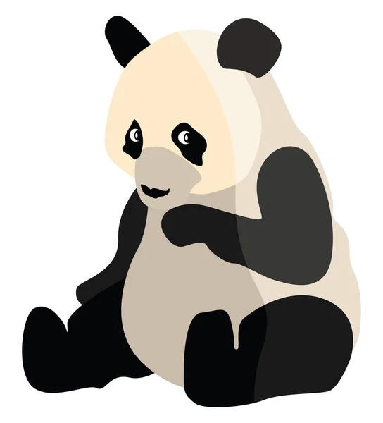 Panda Duduk Ilustrasi Vektor Pada Latar Belakang Putih - Stok Vektor