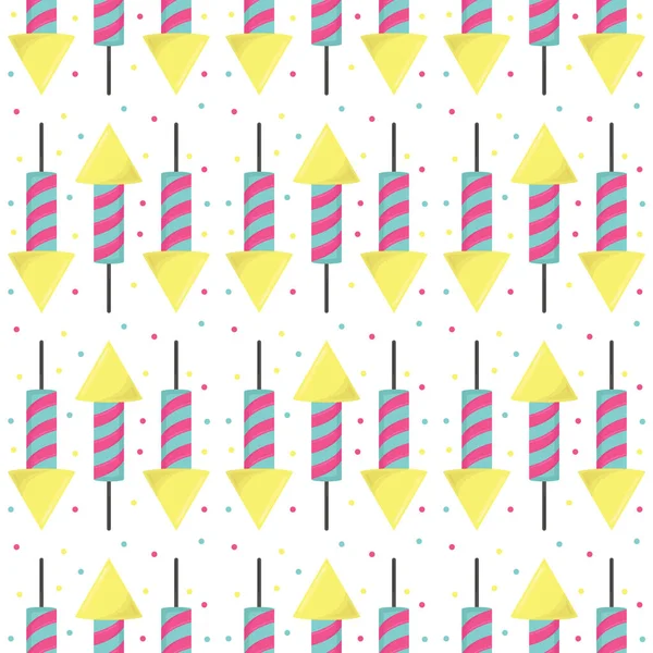 Havai fişek deseni, illüstrasyon, beyaz arkaplan üzerindeki vektör.