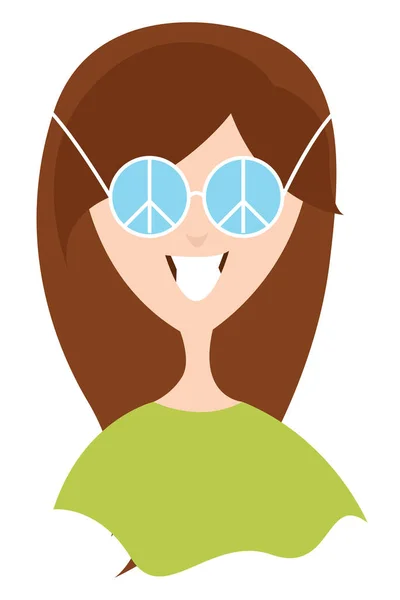 Chica Con Gafas Ilustración Vector Sobre Fondo Blanco — Archivo Imágenes Vectoriales