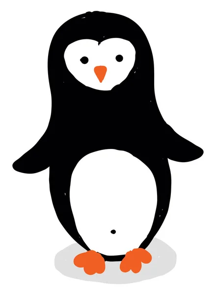 Flacher Pinguin Illustration Vektor Auf Weißem Hintergrund — Stockvektor