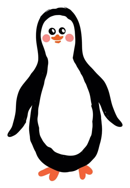 Happy Penguin Illustration Vektor Vit Bakgrund — Stock vektor