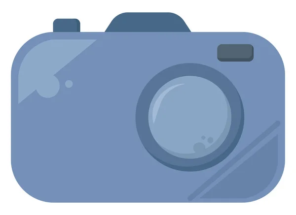 Câmera Azul Ilustração Vetor Sobre Fundo Branco —  Vetores de Stock