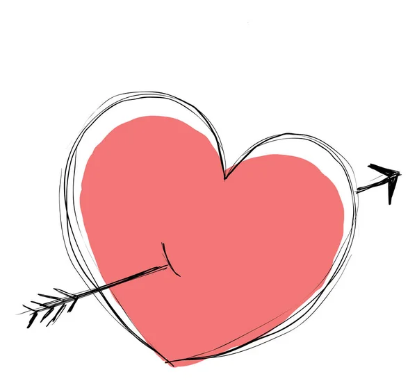 Kärlek Hjärta Illustration Vektor Vit Bakgrund — Stock vektor