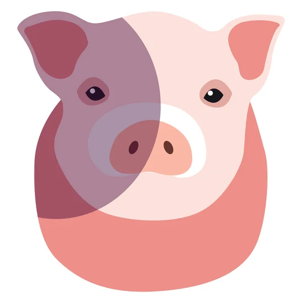 Cochon Rose Illustration Vecteur Sur Fond Blanc — Image vectorielle