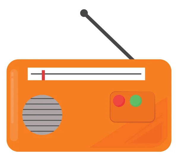Оранжевое Ретро Радио Иллюстрация Вектор Белом Фоне — стоковый вектор