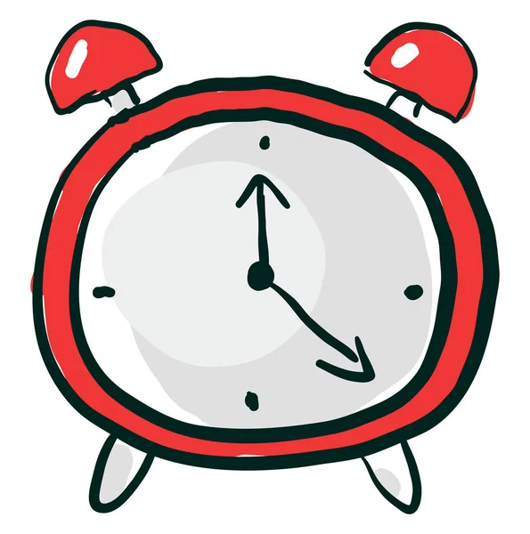 Relógio Vermelho Ilustração Vetor Sobre Fundo Branco —  Vetores de Stock