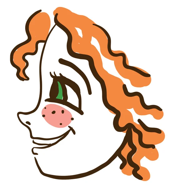Redhead Mädchen Illustration Vektor Auf Weißem Hintergrund — Stockvektor
